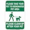 Brady Designated Pet Area For Residents Only Please Clean Up After Your Pet, 12" W x 18" H, 115216 115216 - alternate 1